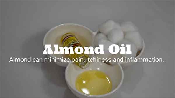 Almond oil for welders flash burn