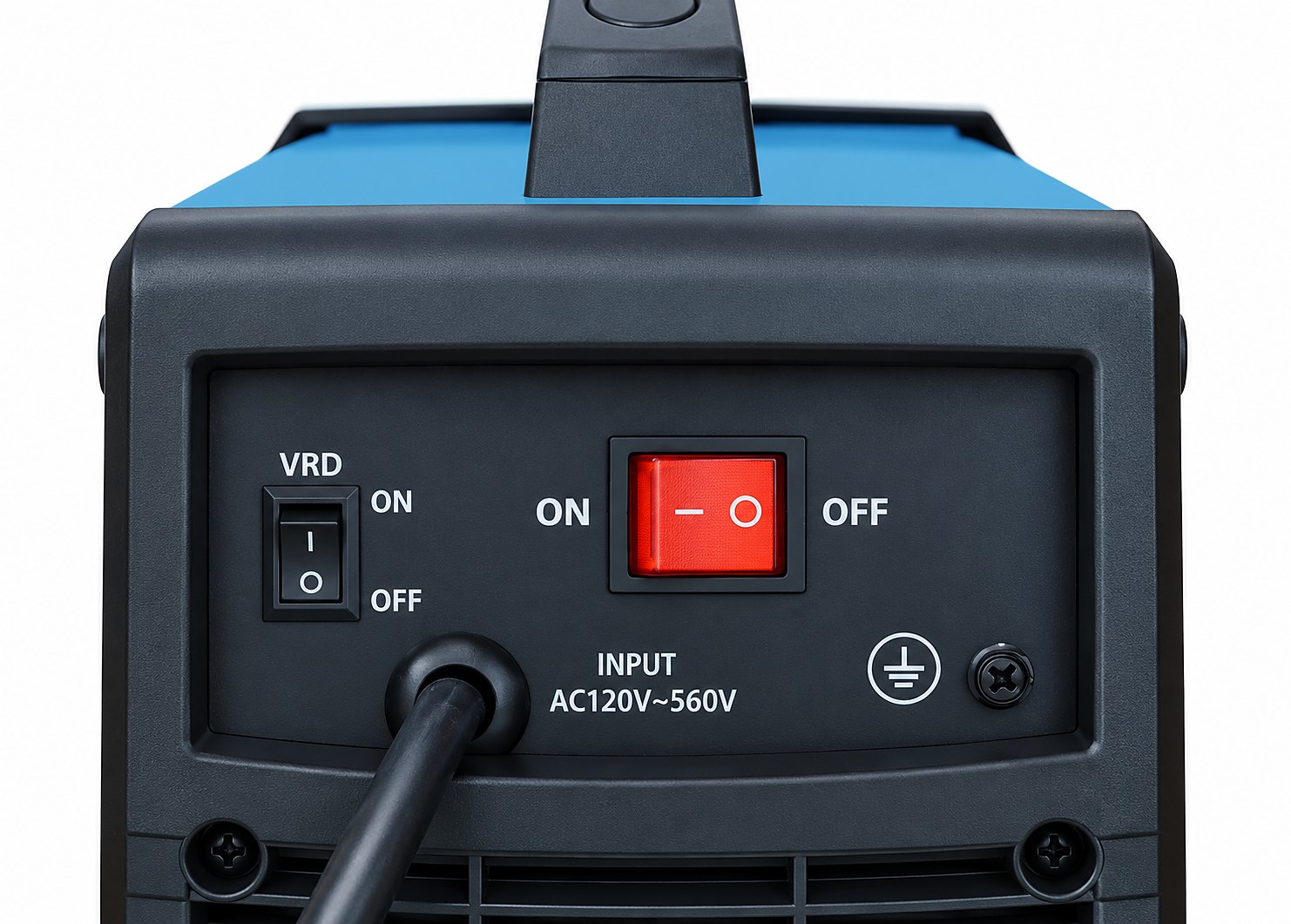 ARC251iS VRD voltage reduction device switch and mains switch on the rear panel