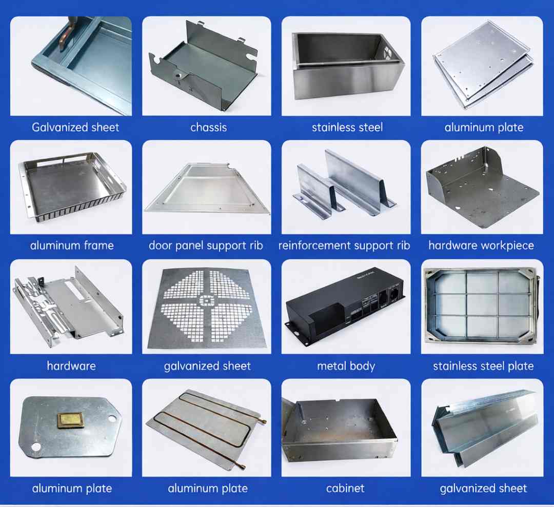 Sheet-metal parts made with the DuoFlex 20K spot and seam welder: cabinets, trays, frames and enclosures