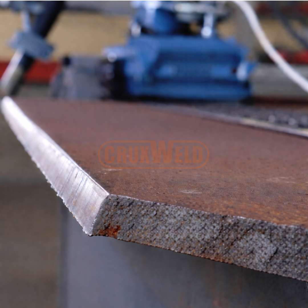 Bevelled plate edge cut with the DynaMove 45K