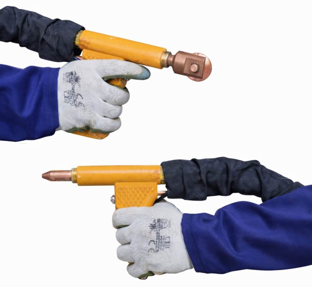 Roller seam welding wheel electrode close up for seam welding