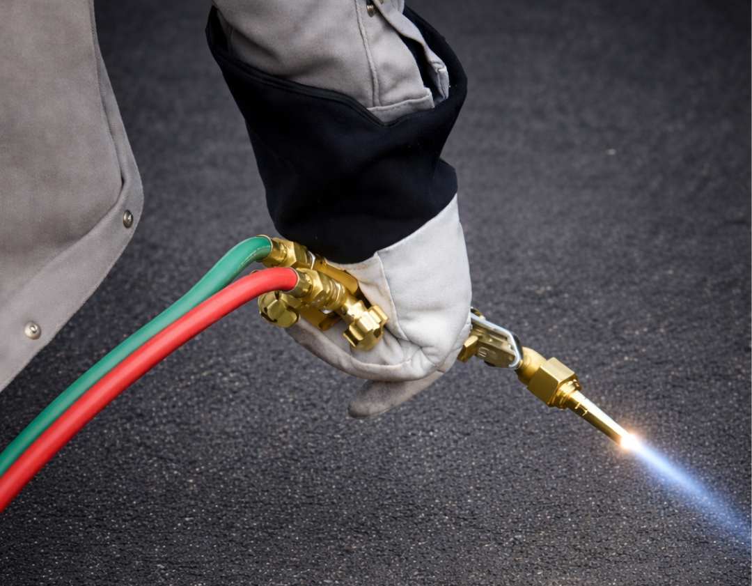 Oxy-acetylene welding flame on the Cut-n-Weld ProX torch