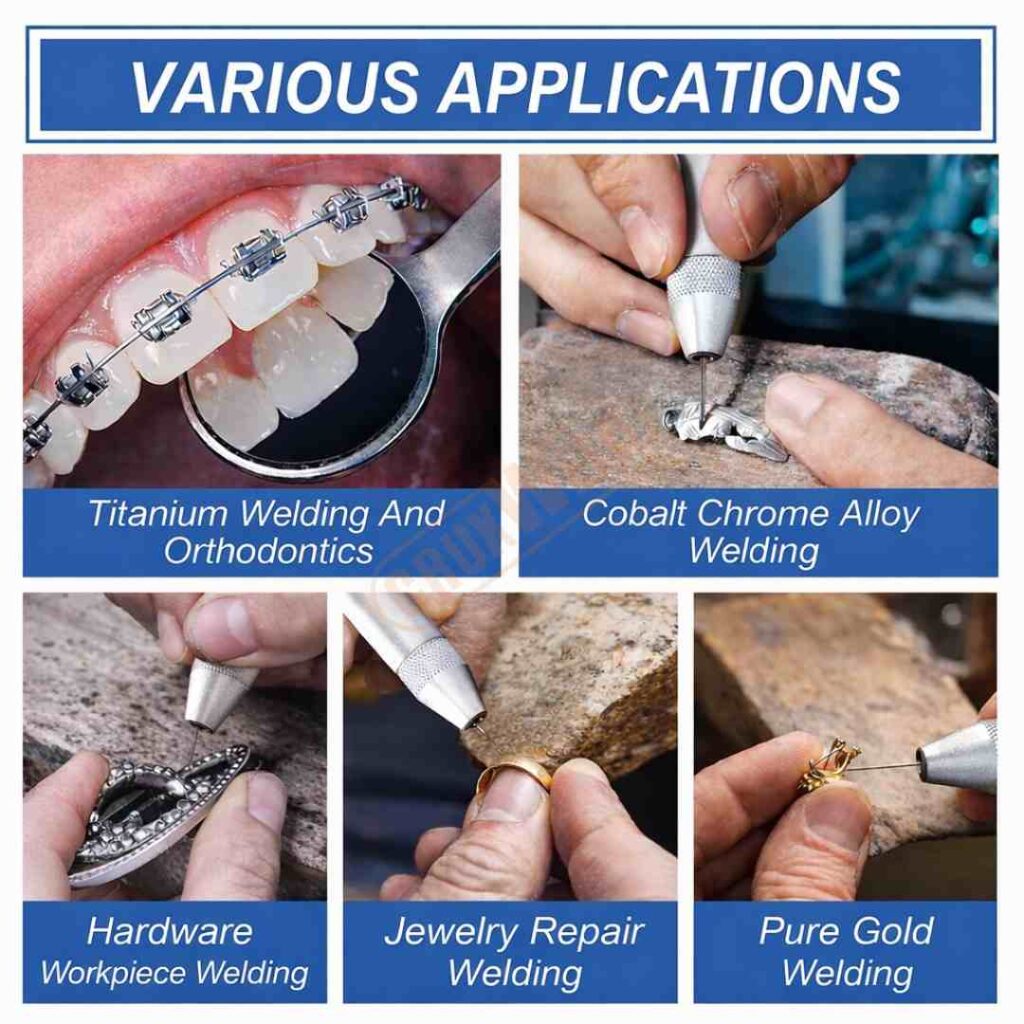 Cruxweld PulseGem 100 for permanent jewelry applications