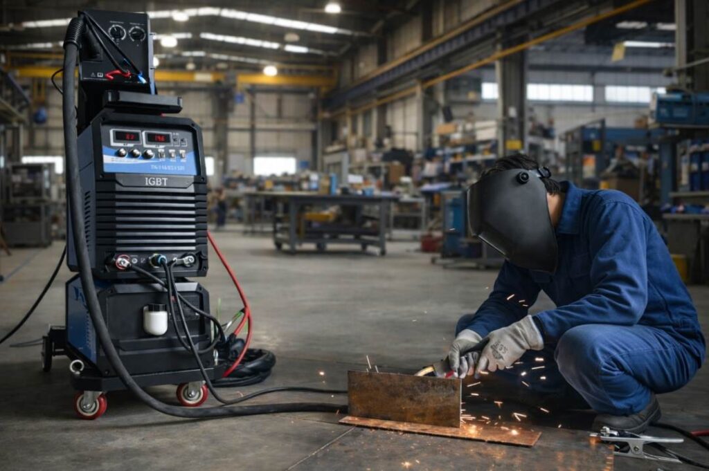 Cruxweld industrial MIG welding system with wire feeder