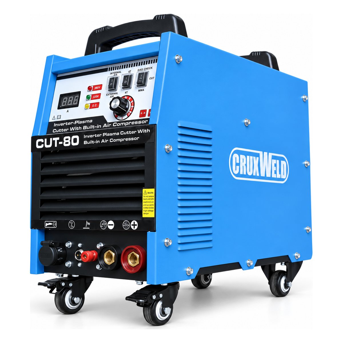 FINELINE 80IC plasma cutter with built-in air compressor, angle view