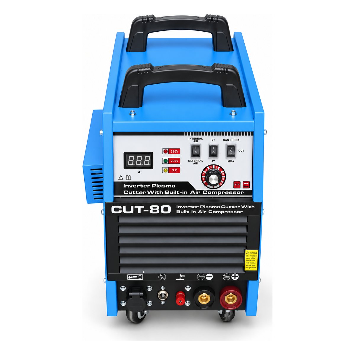 FINELINE 80IC 80 amp plasma cutter front view with sockets