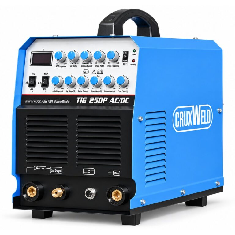 iTIG250ACDC aluminium TIG welding machine - front right angle