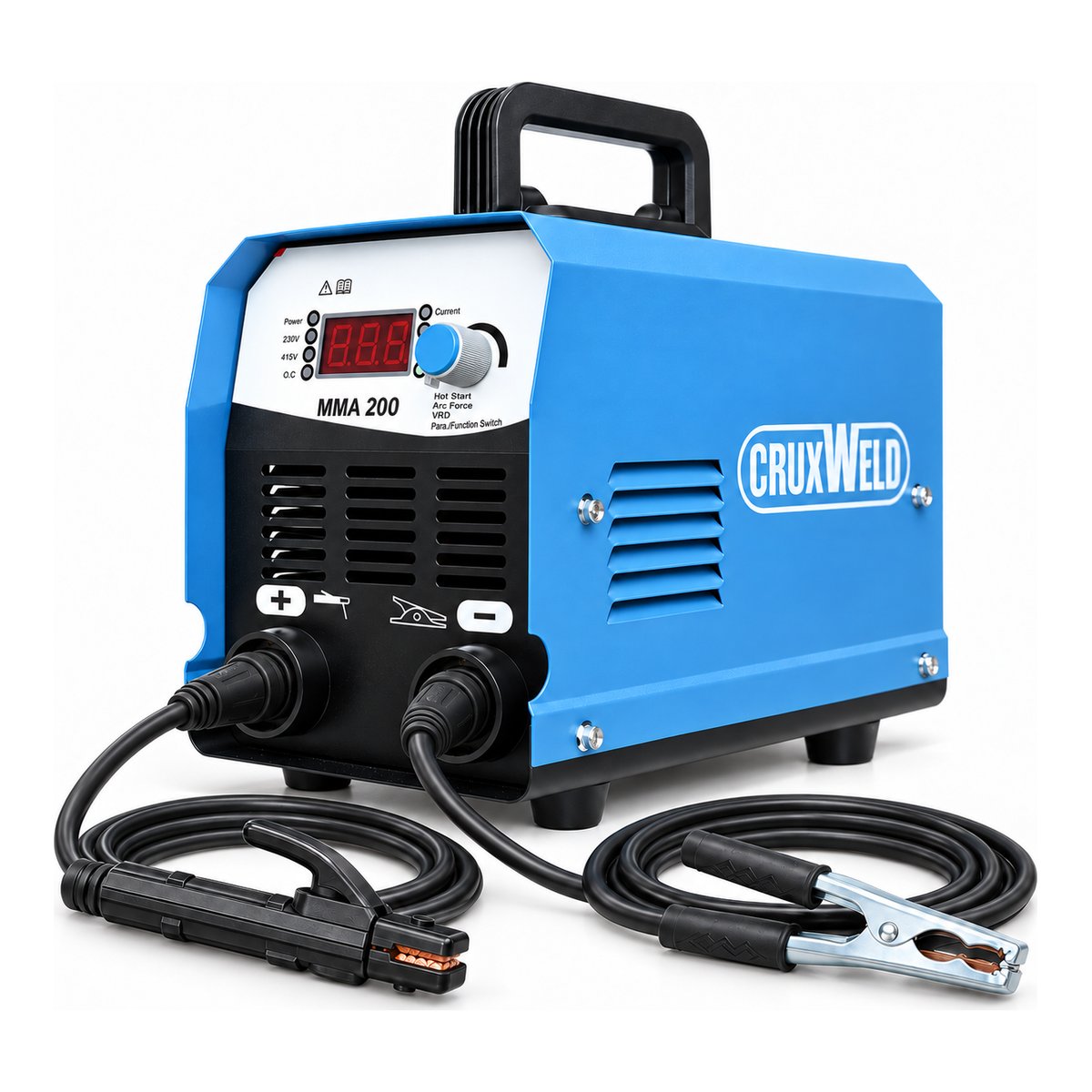 ARC200iS 200A inverter welding machine with electrode holder and earth clamp