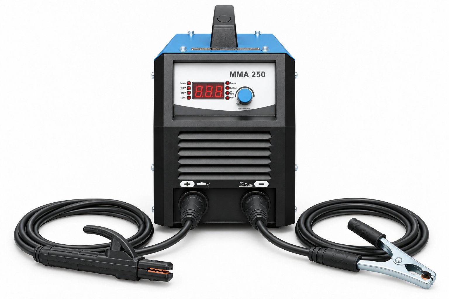 ARC251iS 250A inverter welding machine with electrode holder and earth clamp