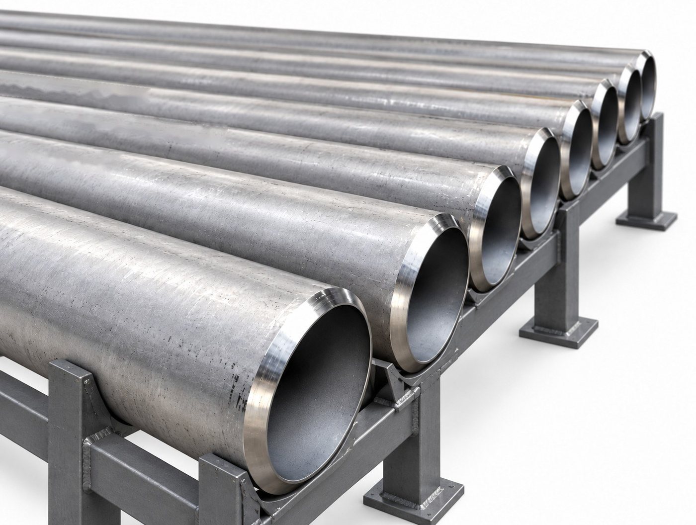 Pipe ends bevelled and ready for welding