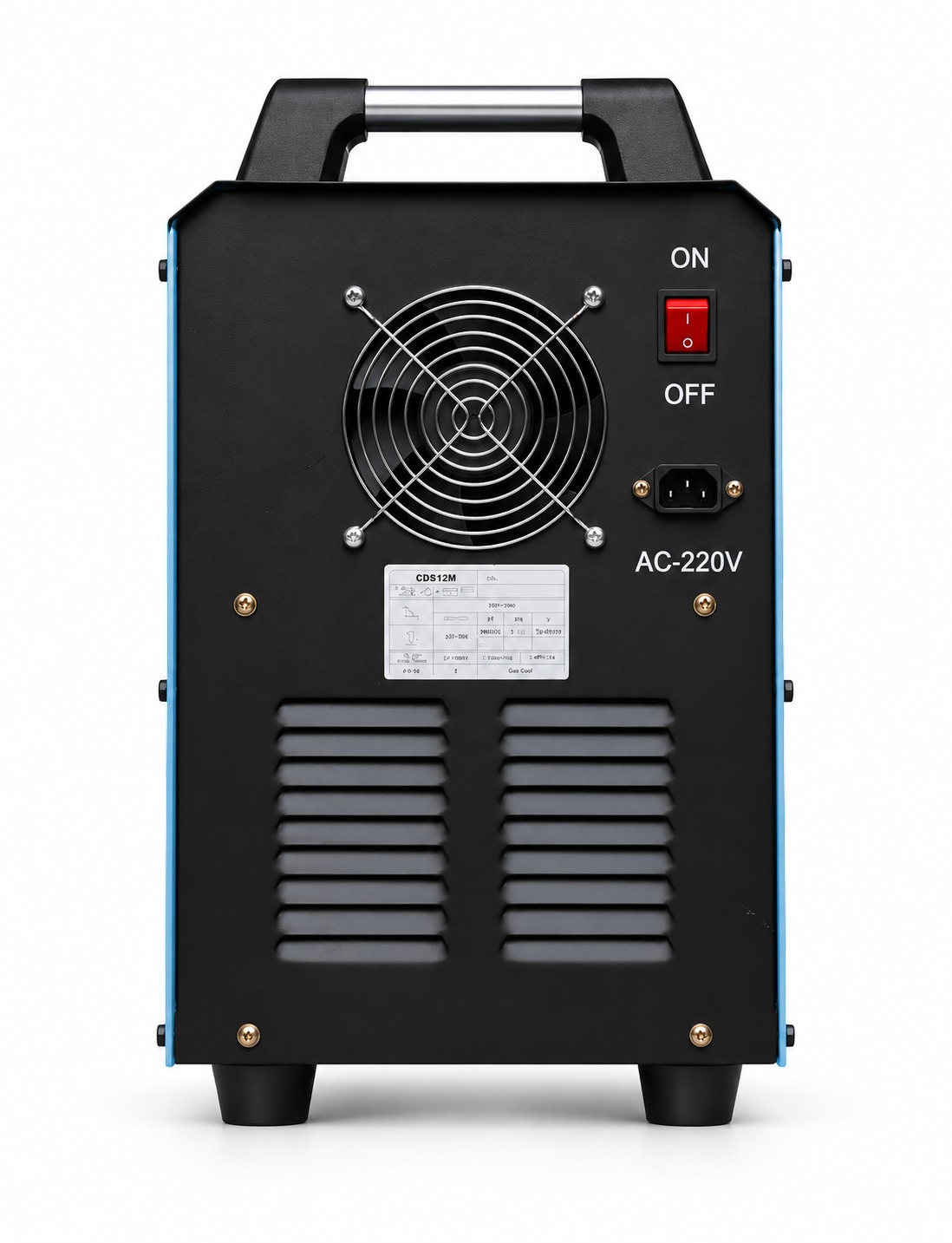 CDS12M rear panel with cooling fan, ON/OFF switch and 220 V inlet