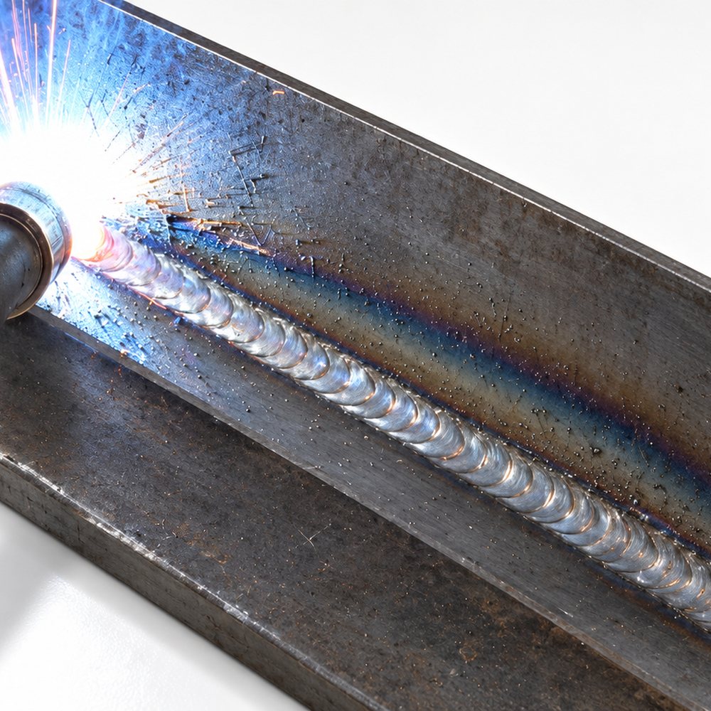 Long fillet weld made with a 400 A MIG welding machine