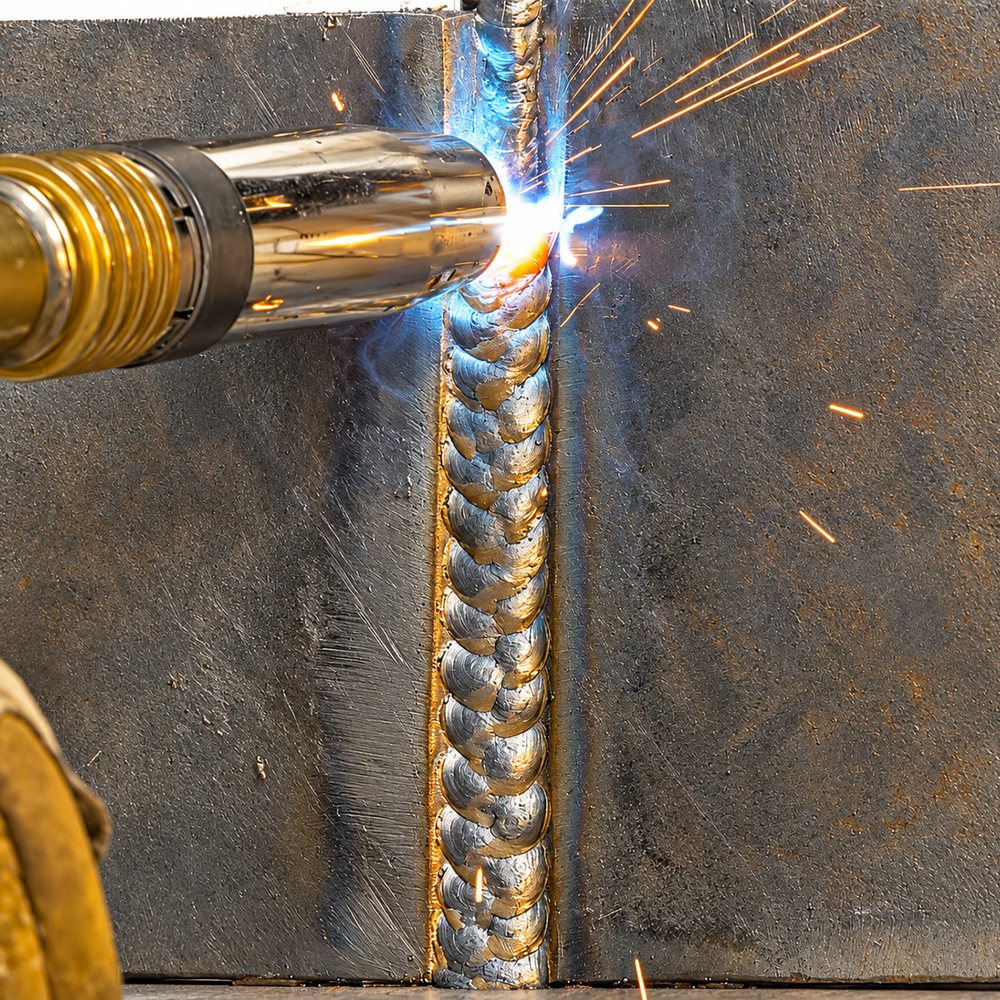 Vertical bead made with a 400 A MIG welding machine