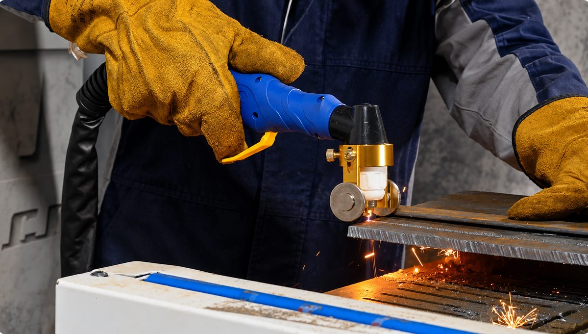 Trimming plate on a workbench