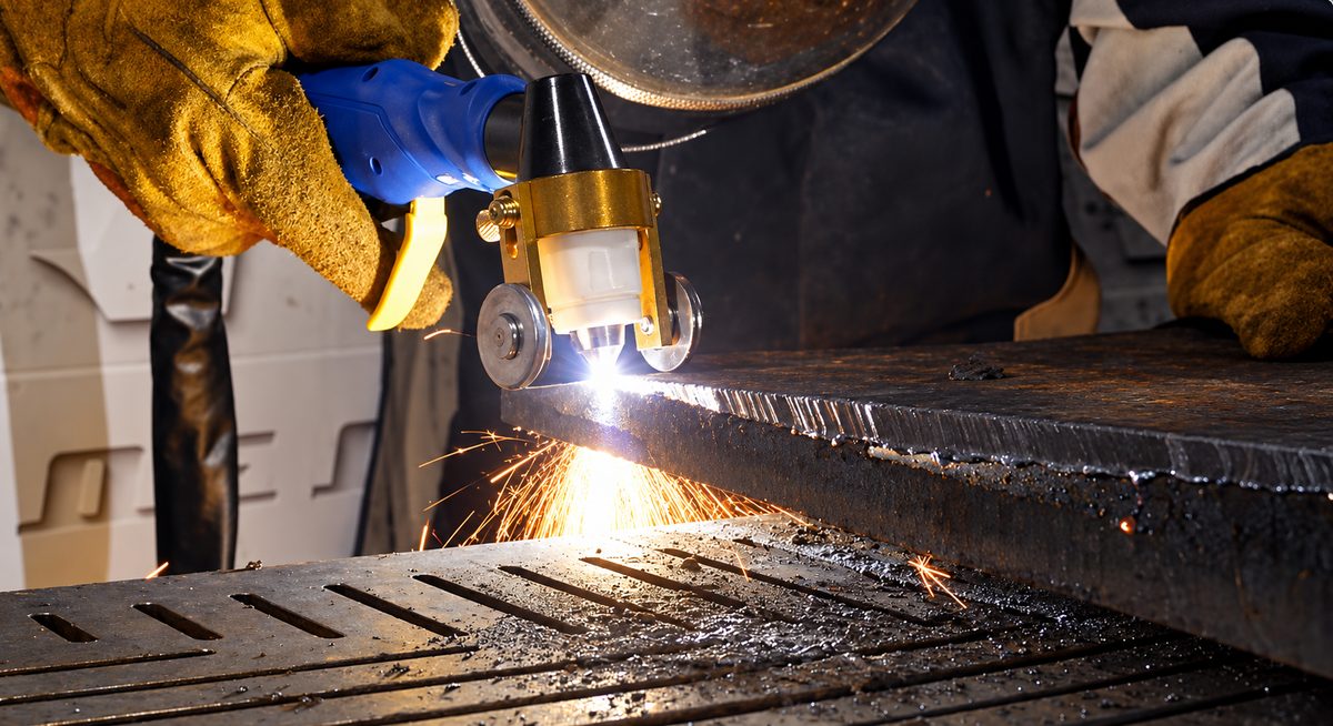 Cutting thick steel plate