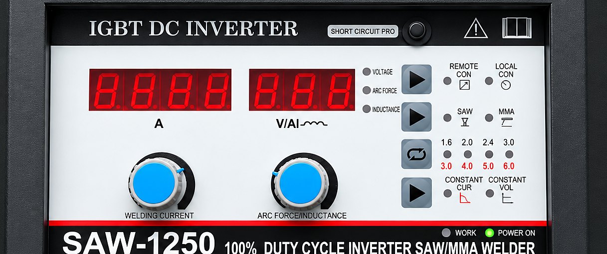 IGBT inverter power source front panel of the FLUXOR 1250 SAW welding machine