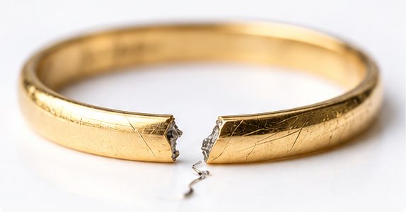 Broken gold ring before welding with the PulseGem 100