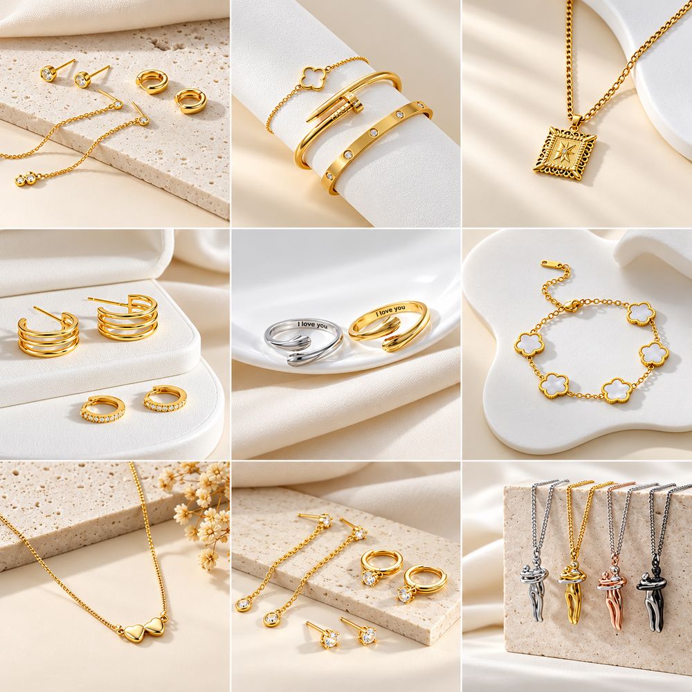 Permanent jewelry: chains, bracelets, rings and earrings