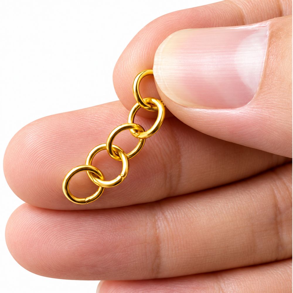 Welded gold jump rings