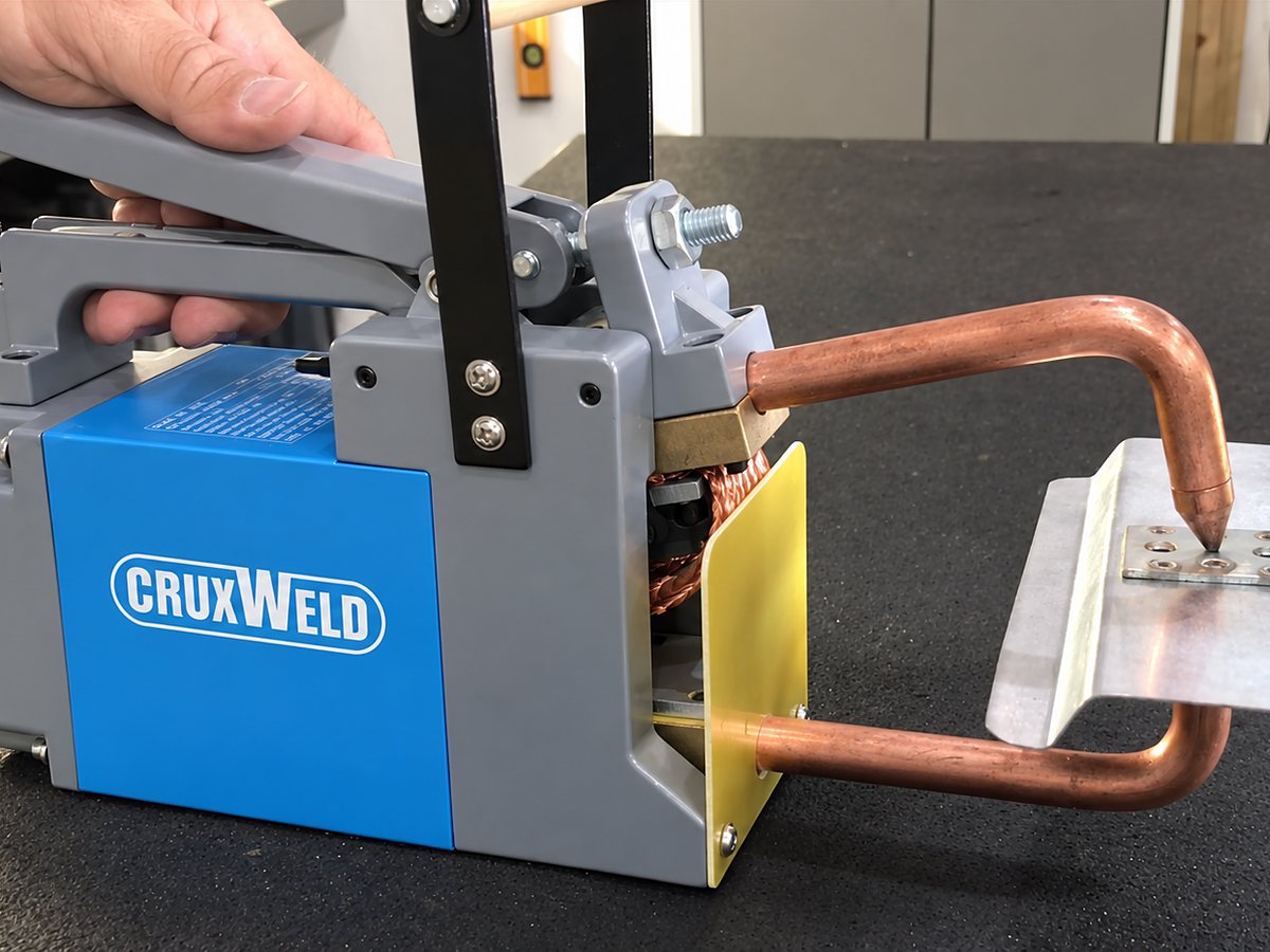 galvanised brackets spot welded with the ProSpot 6K portable spot welder